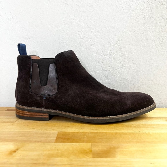 Florsheim Chelsea Boots Brown Suede Leather Ankle Comfortech Flexsole Size 9M - Picture 1 of 11